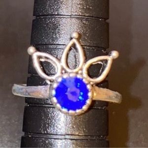 Big Blue Birthstone Ring Design Size 4.50 Sterling Silver 1.9 grams for adults